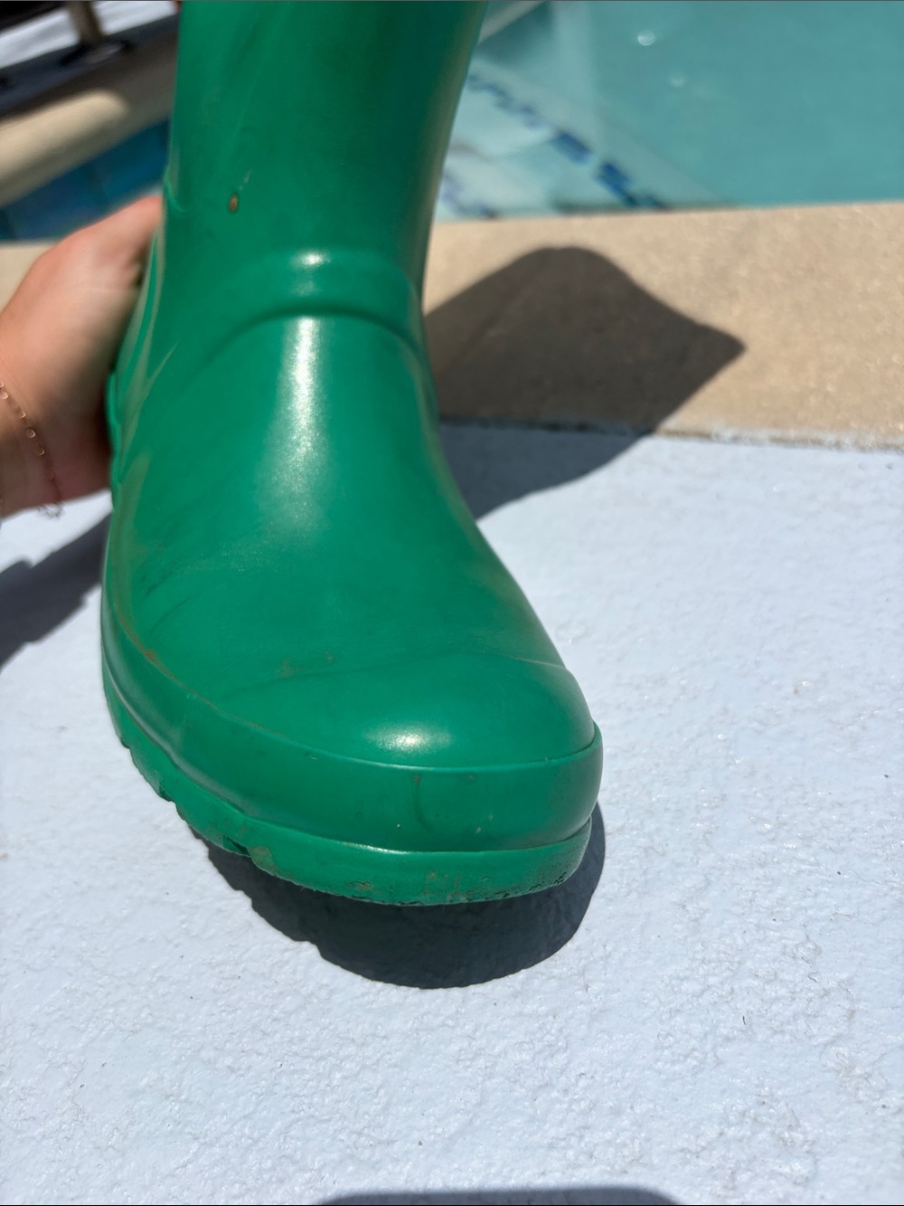 Hunter Green Tall Rain Boots - Emerald Green - Picture 10 of 11
